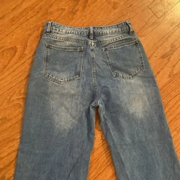 SHEIN size large wide legged jeans, very soft and comfy, distressed, high waist - Picture 11 of 12